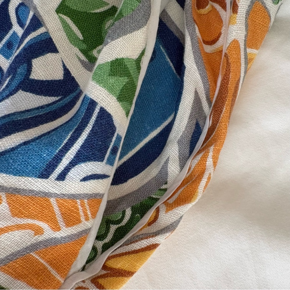 NWOT Farm Rio Beige Tropical Tile Linen Pants S - Picture 7 of 13